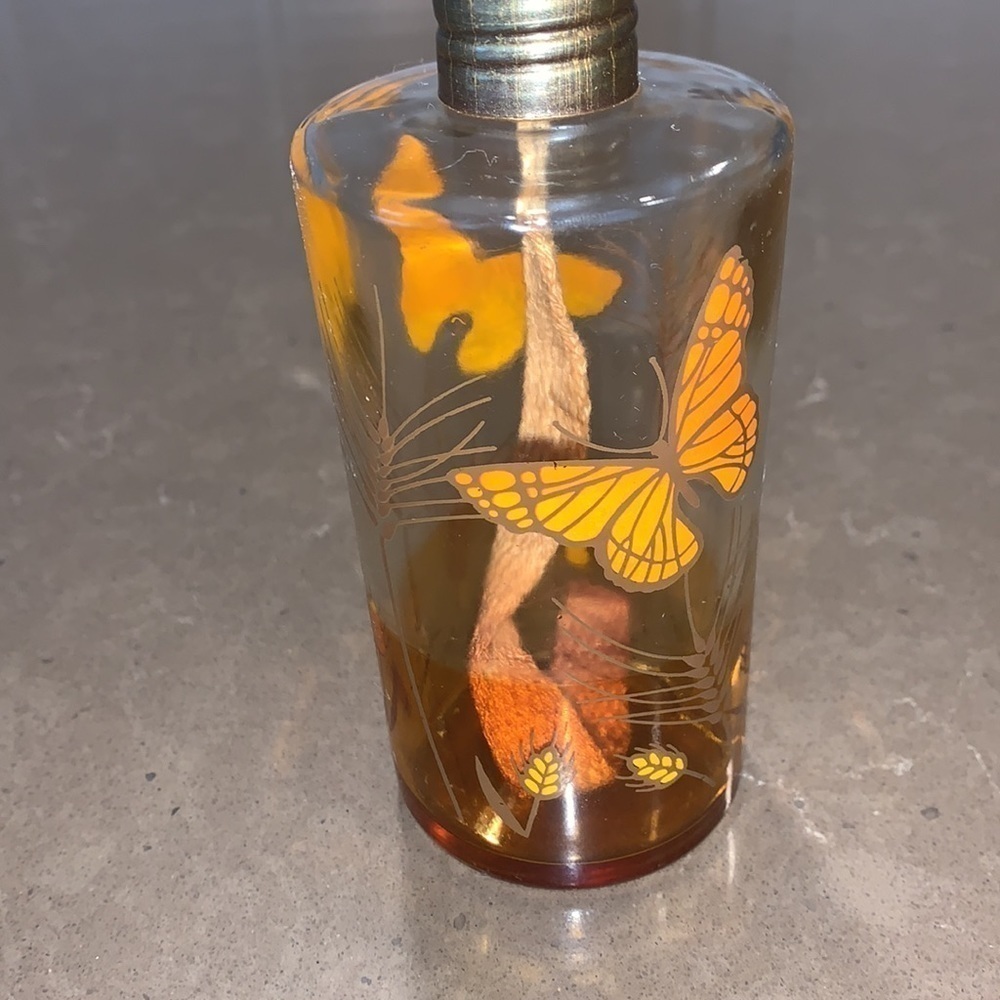 Vtg Lamplight Farms Glass Butterfly Oil Lamp 10” - Picture 6 of 10